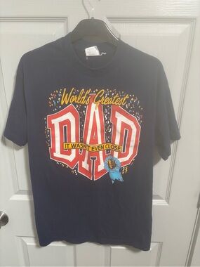 Vintage Blue TNT Single Stitch 90S Worlds Greatest Dad T-Shirt Men’s X-Large